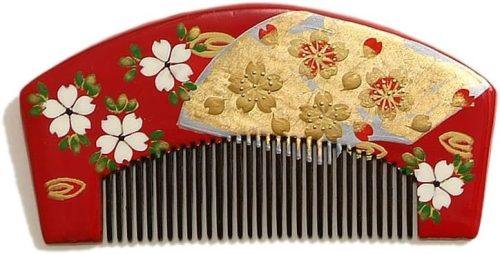 京都きもの町 蒔絵塗り前櫛