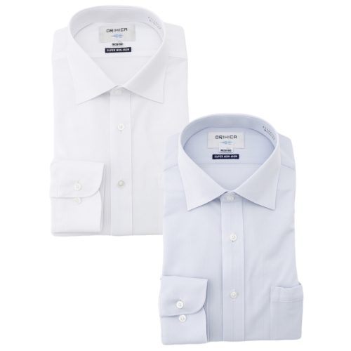 オリヒカ(ORIHIKA) スーパーノンアイロンストレッチシャツ ワイドカラー 無地