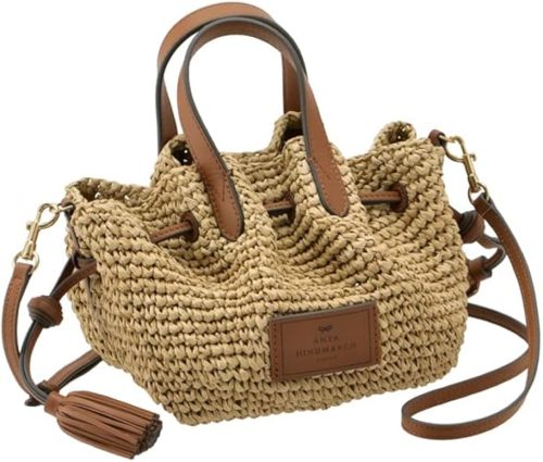 アニヤ・ハインドマーチ(ANYA HINDMARCH) ドローストリング ラフィアバケット バッグ スモール 2WAYハンドバッグ