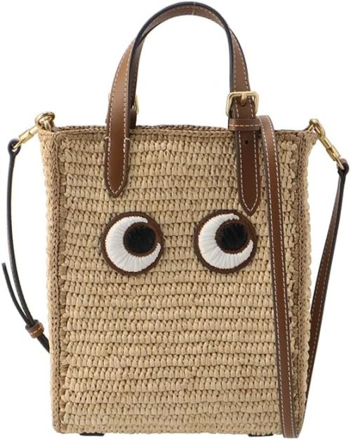アニヤ・ハインドマーチ(ANYA HINDMARCH) トートバッグ アイズ N/S ミニトート EYES かごバッグ ラフィア クロスボディバッグ ショルダー 2WAYハンドバッグ