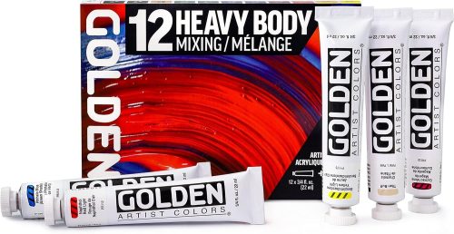 ゴールデン(GOLDEN) アクリリックカラー ヘビーボディセット ミキシングセット 12色セット GHB 924