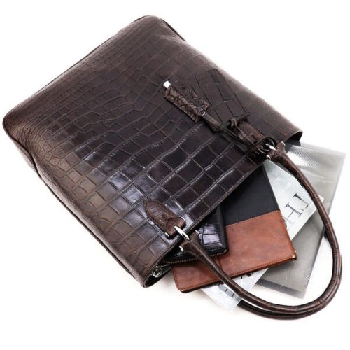 ペッレモルビダ(PELLE MORBIDA) クロコダイル 縦型トートバッグ