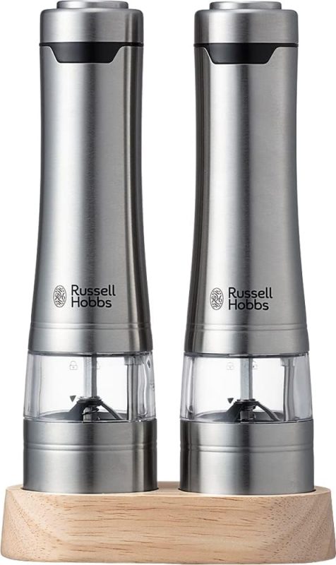 ラッセルホブス(Russell Hobbs) 電動ミル ソルト&ペッパー ウッドスタンド セット 7923JP
