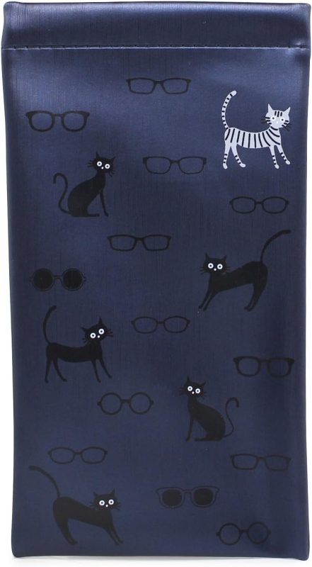 パール(Pearl) 片口ソフトケース ネコとメガネ柄 98510
