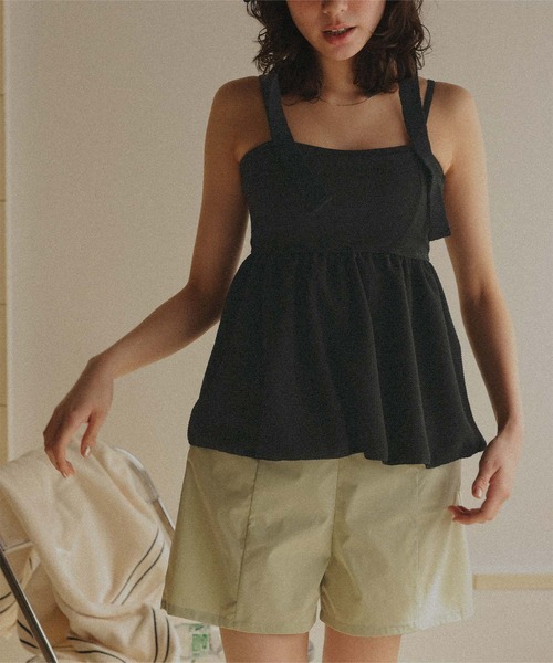 ティティベイト(titivate) ペプラムギャザーデザインビスチェビキニ