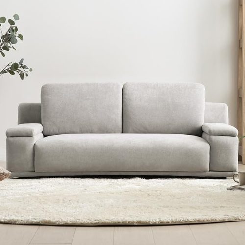 モダンデコ 2人掛け肘掛け収納付きフロアソファ hy005