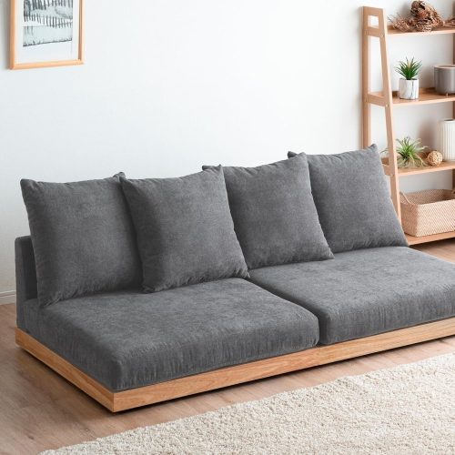 タンスのゲン カバーリング 木枠のフロアソファ クッション4個セット 42500025