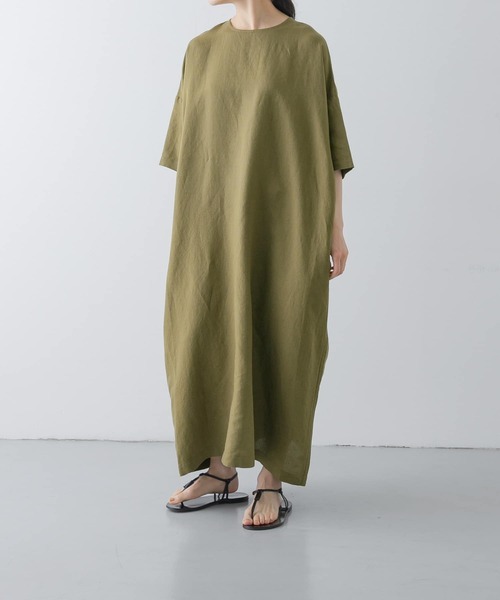 かぐれ リネンレーヨンワイドワンピース