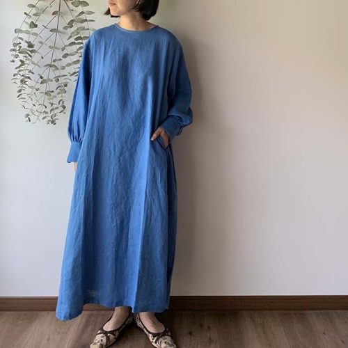 ヤラ(YARRA) リトアニアリネン袖口ギャザーワンピース