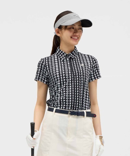 ルコックスポルティフゴルフ(le coq sportif golf) 総柄半袖シャツ