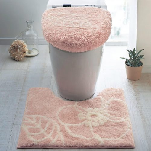 ベルメゾン トイレマット フタカバー 2点 セット ふんわり シャギー