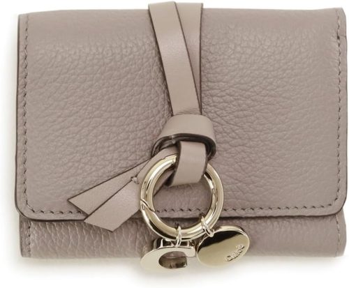 クロエ(Chloe) グレインレザー製ALPHABETミニトリフォールドウォレット