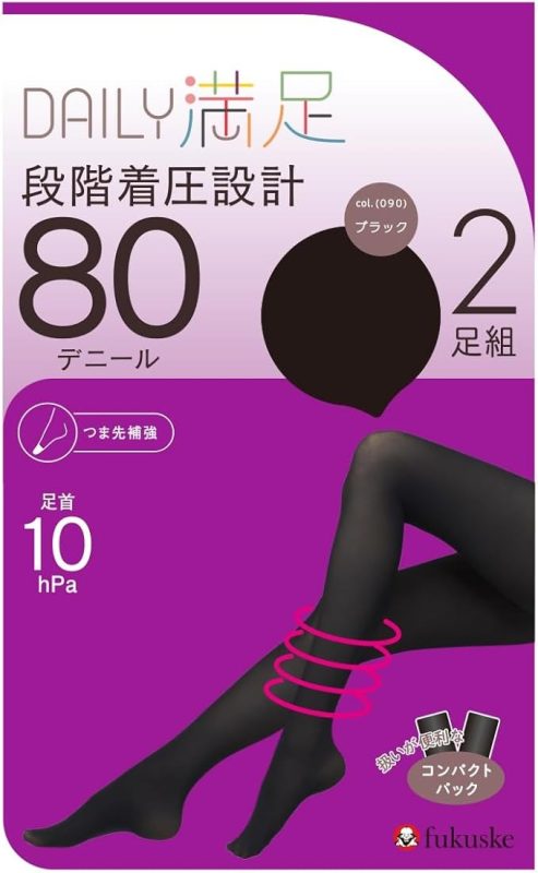 福助(fukusuke) デイリー満足 段階着圧設計 80デニール