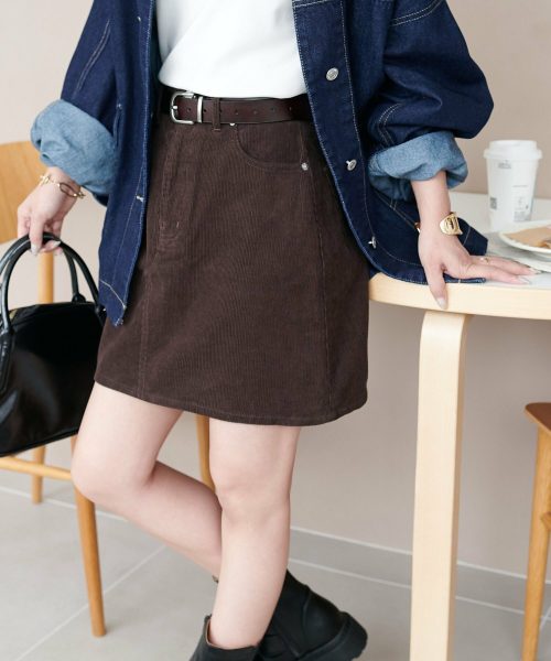 ディスコート(DISCOAT) コーデュロイミニスカート