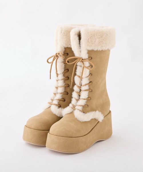 ワンアフターアナザーナイスクラップ(one after another NICE CLAUP) マイナス3キロ見えレースアップムートンブーツ