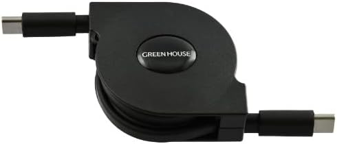 グリーンハウス(GREEN HOUSE) USB Type-C - USB Type-C 巻き取りUSB充電ケーブル GH-UMCA100-BK