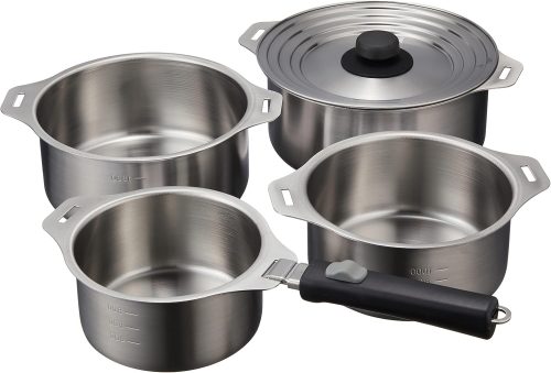 和平フレイズ 燕三 IH対応ハンドル着脱式鍋4点セット EM-031