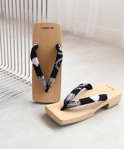 ニコアンティーク 高級桐下駄 有松絞り鼻緒 メンズ LLサイズ 右近 白木