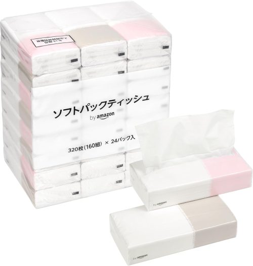 by Amazon ソフトパックティッシュ 320枚160組 24パック入