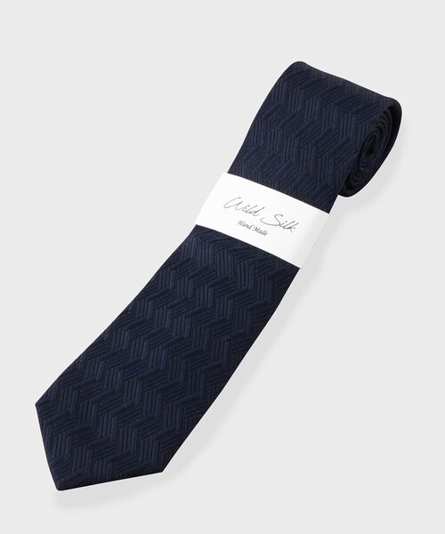 タケオキクチ(TAKEO KIKUCHI) 網代紋 ワイルドシルク ネクタイ