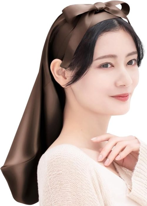 ココシルク(COCOSILK) シルク ヘアケアキャップ 前結びリボンタイプ
