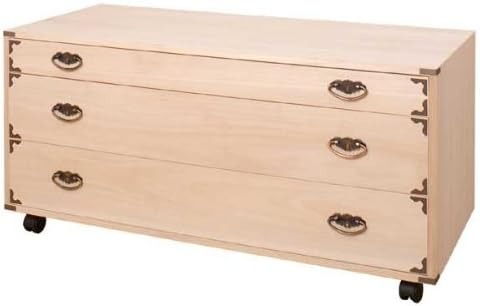 ナサ流通企画 桐隅金具付チェストキャスター付き 3段 HI-0042