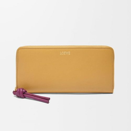 ロエベ(LOEWE) ノット ジップアラウンド ウォレット シャイニーナパカーフ