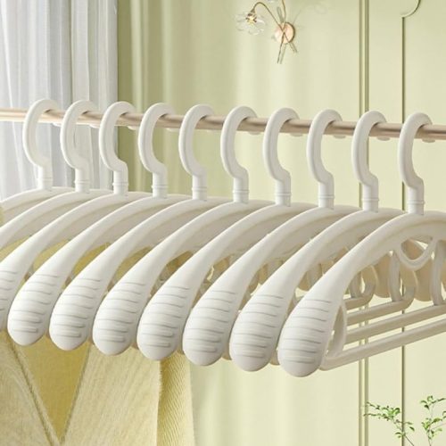 GOZIGENITEMS 幅広で跡がつかないx洗濯ハンガー 10本