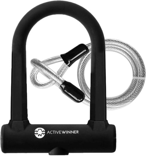 Active Winner 自転車 鍵 u字ロック ワイヤー付