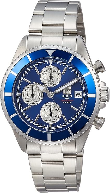 エルジン(ELGIN) クロノグラフ200M防水腕時計 FK1418S