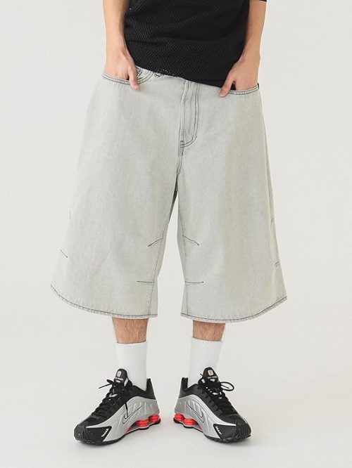 ビームス(BEAMS) 5ポケット クウォーターレングス ワイドデニム