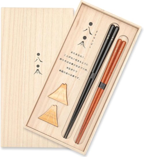 京都匙亀 丸八 夫婦箸セット 箸置き付