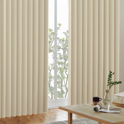 カーテンくれない 遮光カーテン 保温 防炎 K-wave-D-plain