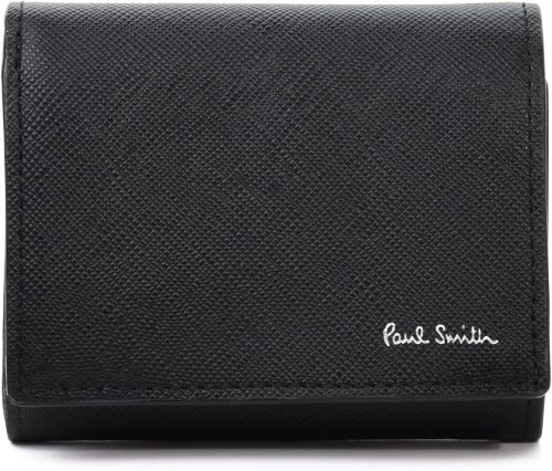 ポールスミス(Paul Smith) ブラック ブライトストライププラー 3つ折り財布