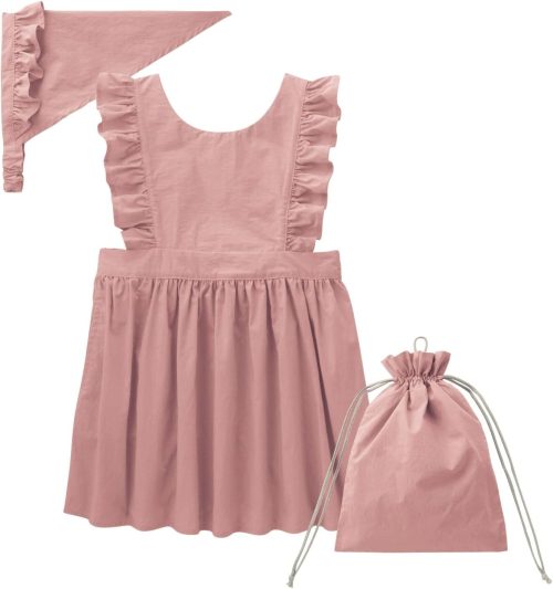 ベルメゾン(BELLE MAISON) フリルエプロン&三角巾セット 巾着袋付き