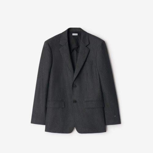 バーバリー(BURBERRY) チェック ウールカシミア テーラードジャケット