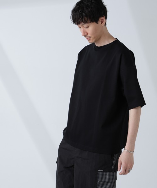 ナノ・ユニバース(NANO universe) NJ/CLUB モクロディ ボートネック ビッグTシャツ