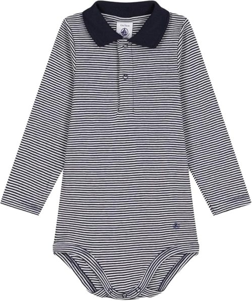 プチバトー(PETIT BATEAU) 長袖衿つきボディ