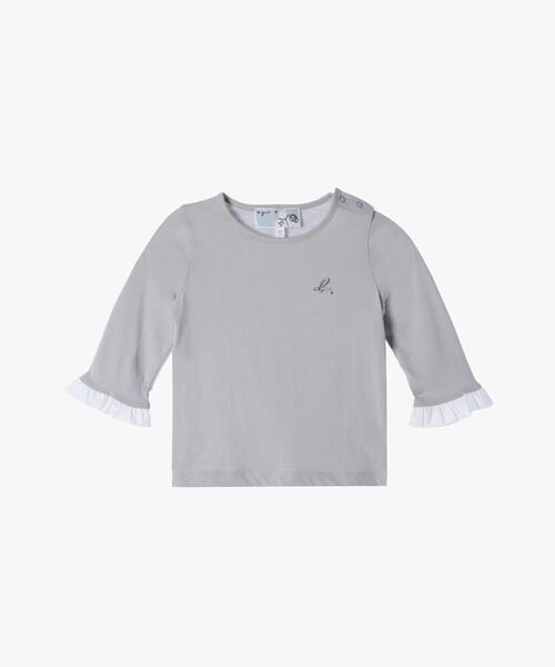 アニエスベー(agnes b.) ベビー コットン フリル 長袖 トップス