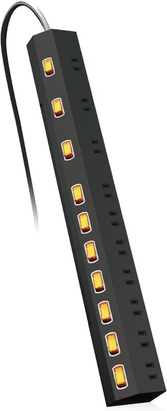 エレコム(ELECOM) 個別スイッチ付き10口2.5mコードタップ T-K7A-21025BK