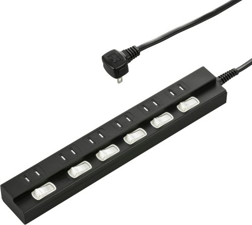 オーム電機(OHM) 電源タップ 雷ガード 6個口 1m HS-TPK61PBT-K 00-6944