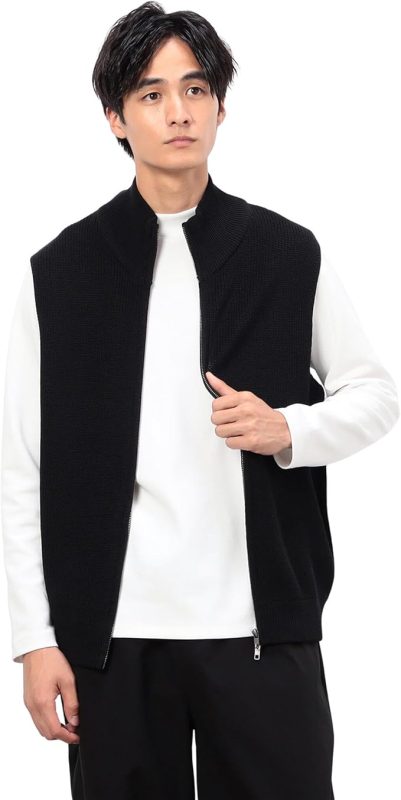 コムサイズム(COMME CA ISM) ジップアップ ニットベスト