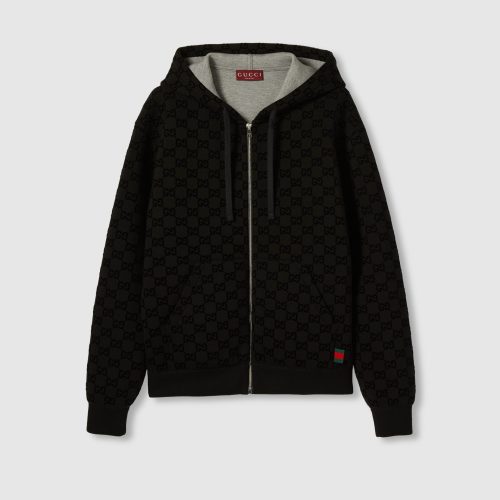 グッチ(GUCCI) プリント ジャージー ジップ スウェットシャツ