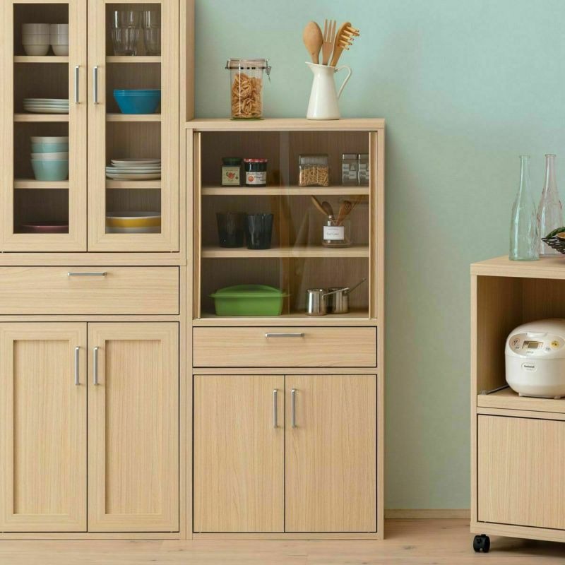 アイリスオーヤマ 食器棚 一人暮らし ミニ スリム 幅60奥行38.8高さ  