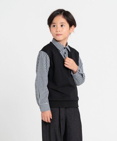 コムサイズム(COMME CA ISM) フェイクレイヤードシャツ