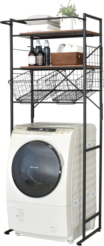 エカンズ(ekans) 角型ランドリーラック(バスケット付き) LSH-500