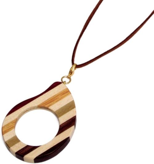 酒井産業 寄木細工のペンダントルーペ しずく