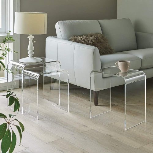 ディノス(dinos) ジェル アクリルネストテーブル 3台セット 900-H714-11