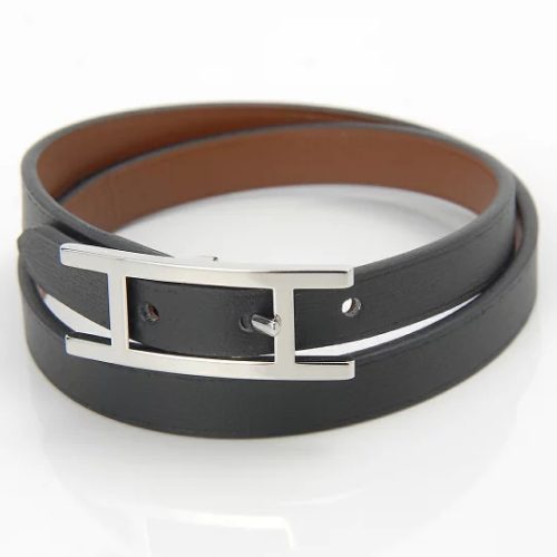 エルメス(HERMES) レザーブレスレット ビーアピ ドゥブルトゥール