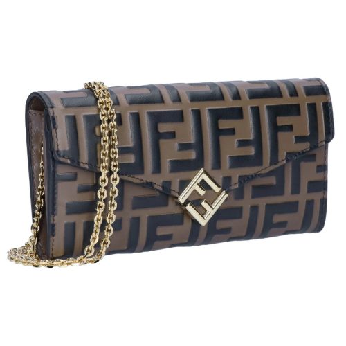 フェンディ(FENDI) FFダイヤモンド チェーン付きコンチネンタル財布